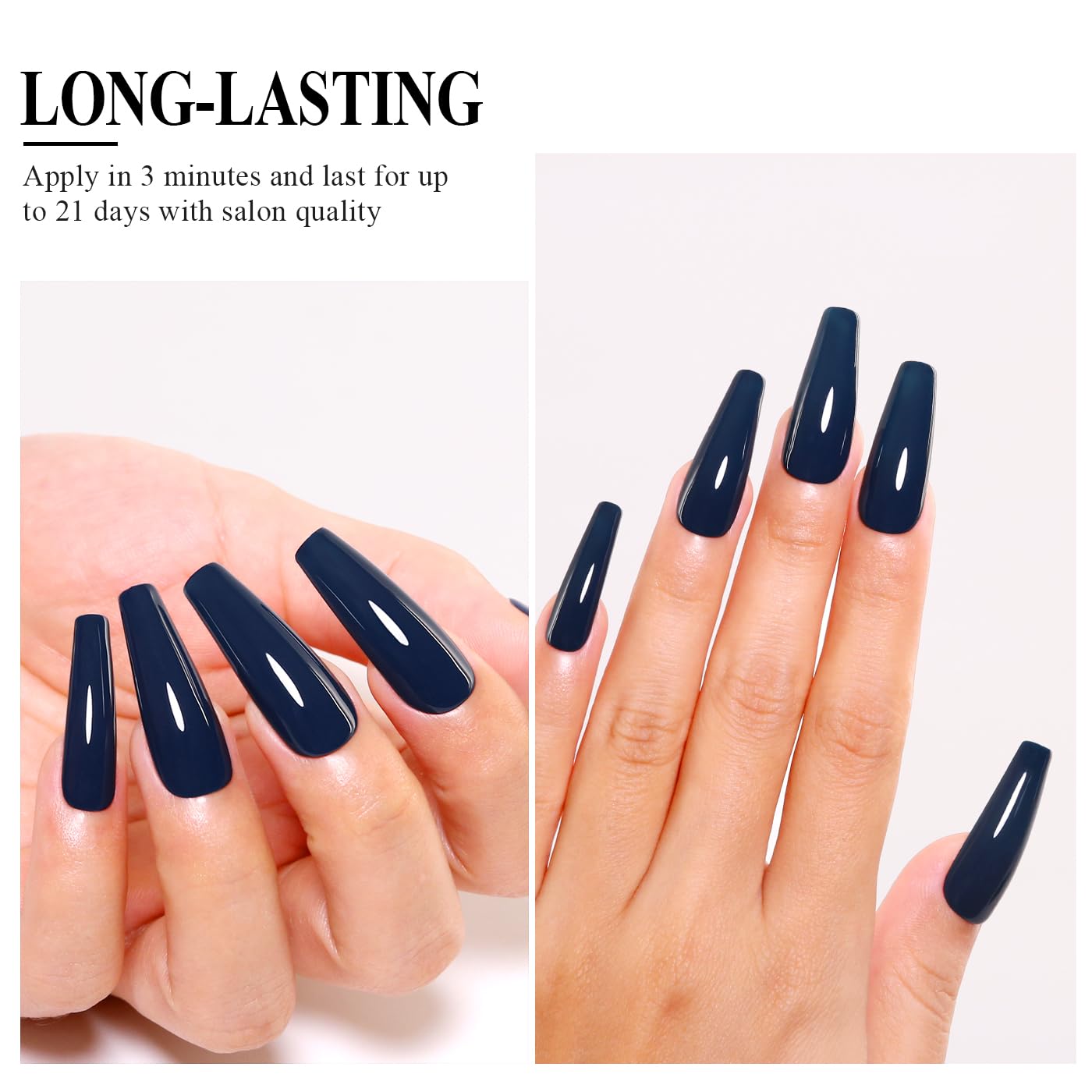 Imtiti Blue Gel Nail Polish, Haze Blue Gel Polish High Gloss Soak Off UV LED Nail Gel Polish Autumn Winter Gel Polish Nail Art Manicure Salon DIY Design Gel Nail Kit 10ML