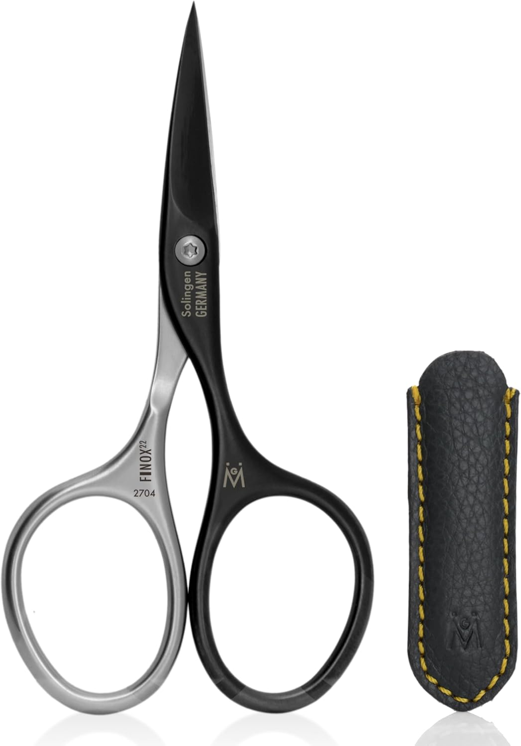 GERMANIKURE Professional Nail Cutter Scissors - Self-Sharpening FINOX22 Titanium Coated Stainless Steel Manicure Tools in Leather Case - Ethically Made in Solingen Germany - 2704