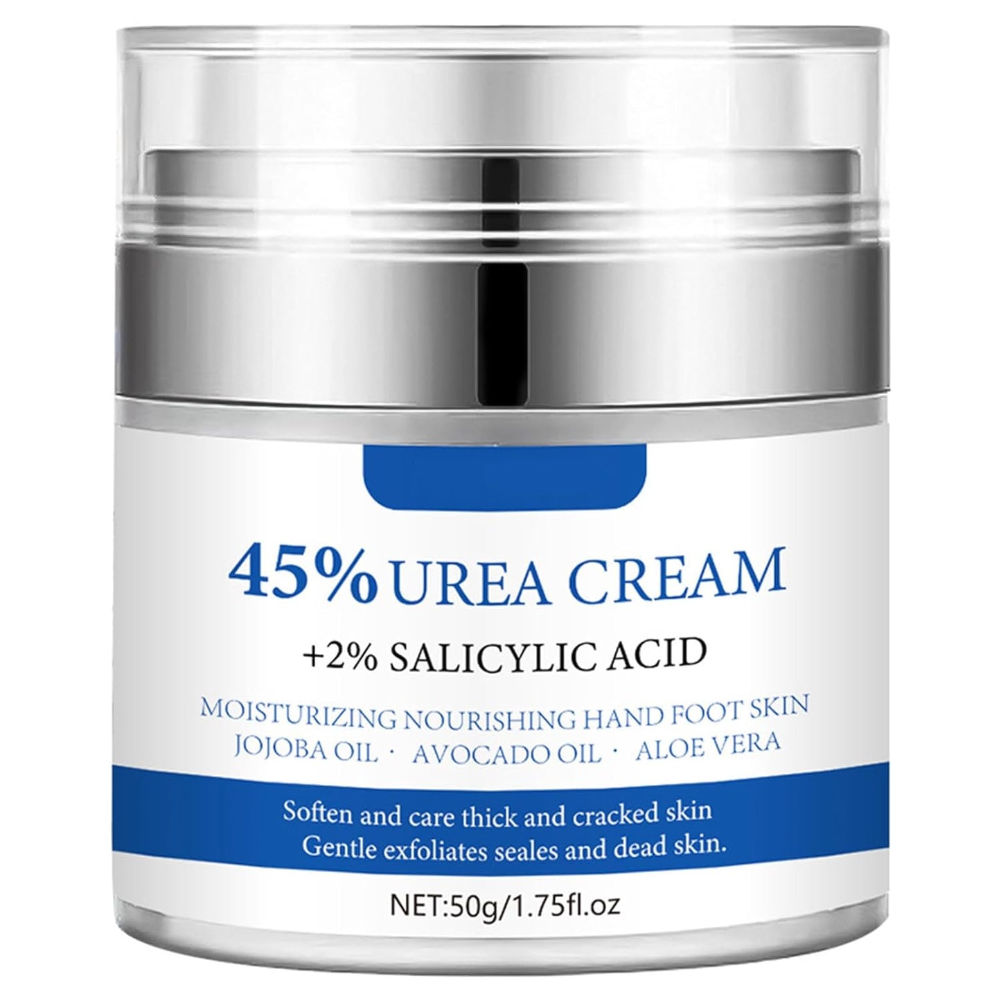 Urea Cream 45% Plus 2% Salicylic Acid, Callus Remover Foot Moisturizer Hand Foot Cream For Dry Cracked Feet from Toes to Heels Elbows Knees Softens Skin Exfoliates Dead Skin Smoothing Skin