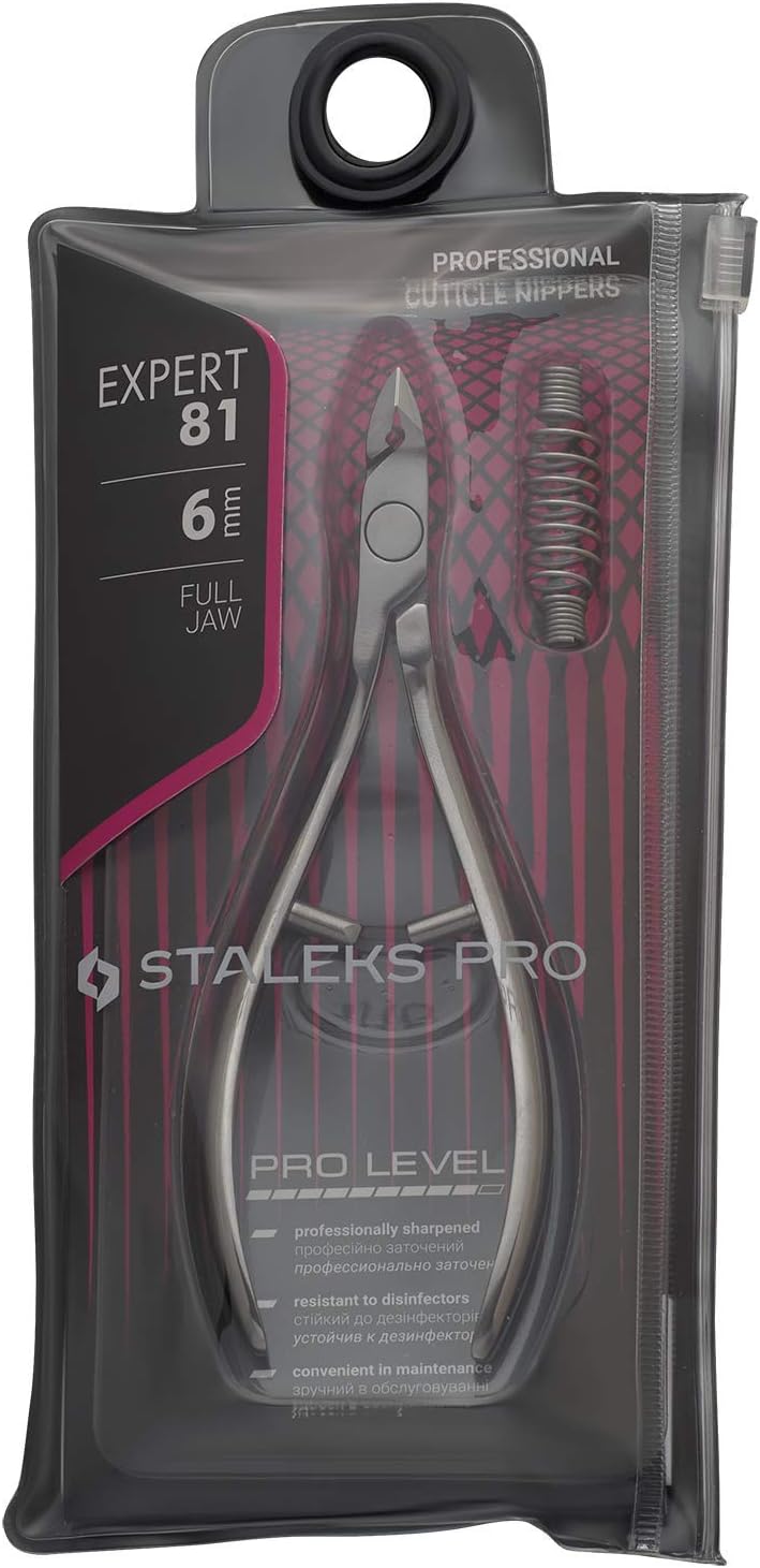 STALEKS PRO Expert 81 6mm Professional Cuticle Nippers – Stainless Steel Skin Nippers for Manicure
