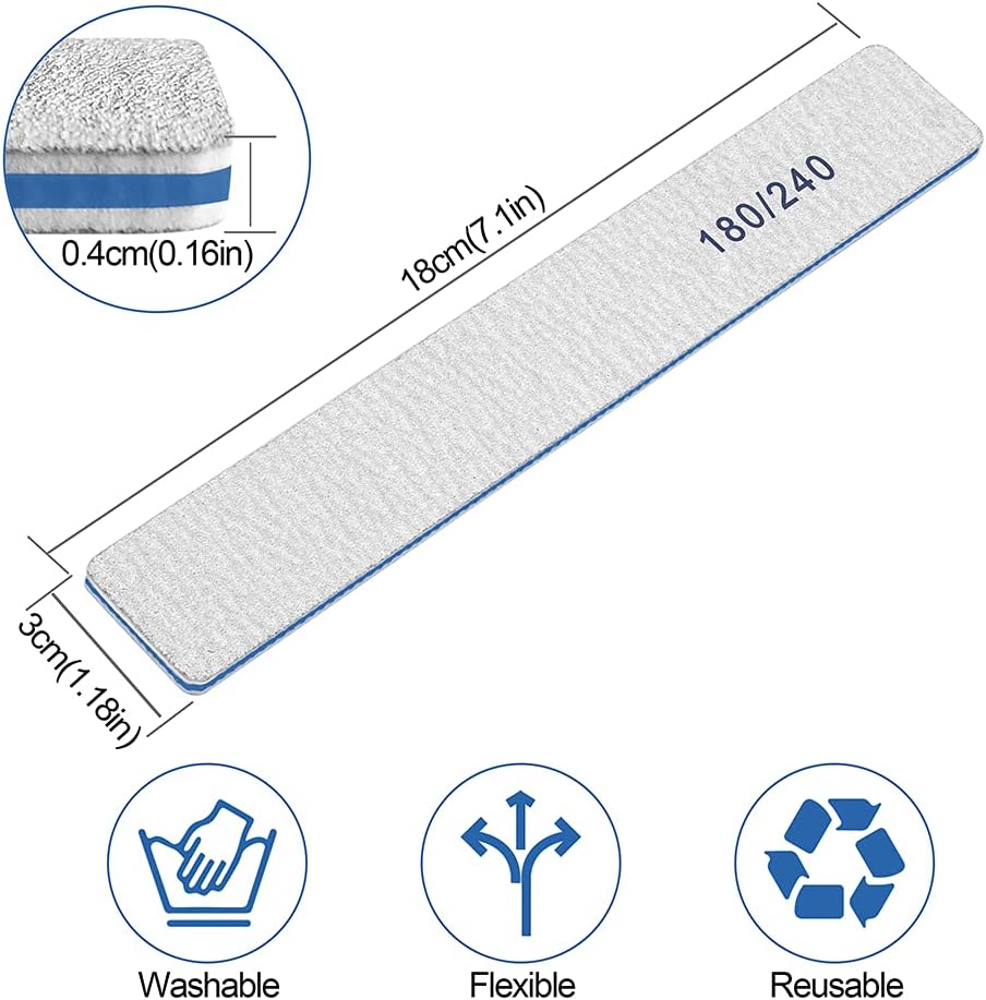 Nail File-Nail Files for Natural Nails 180/240 Grit, Emery Boards Nail Files Double Sided, 12 PCS Professional Manicure Tools for Nail Tech