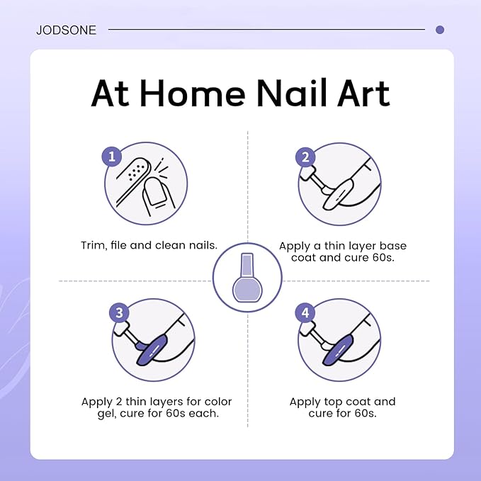 JODSONE Medium Purple Gel Nail Polish 10ml Purple Gel Polish Nail Color Professional Finish Long Lasting Chip Resistant Need U V Lamp Curing