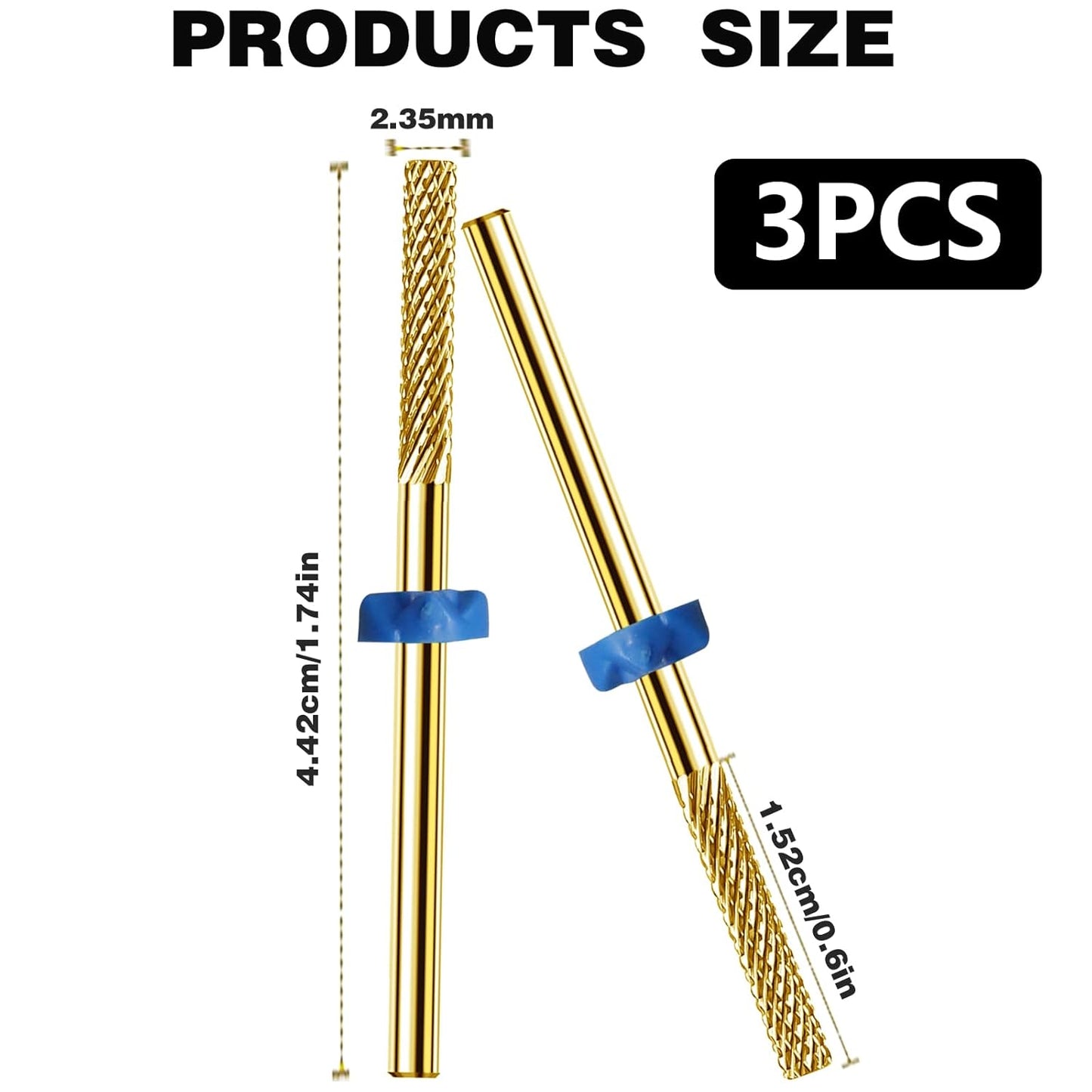 3Pcs Cuticle Bit for Nail Drill Carbide Nail Drill Bits, Nail Tech Supplies Bits for Nail Drill for Exfoliating Dead Skin, Electric Cuticle Drill Bits for Nails Drill Bits Nail Tech for Cleaning Nails