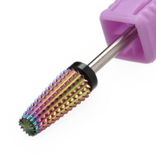 5 in 1 Nail Drill Bits,Tungsten Carbide Drill Bit, Cuticle Drill Bits Nail Bits for Nail Drill 3/32 Inch for Nail Bit Manicure Pedicure (XC, Rainbow)