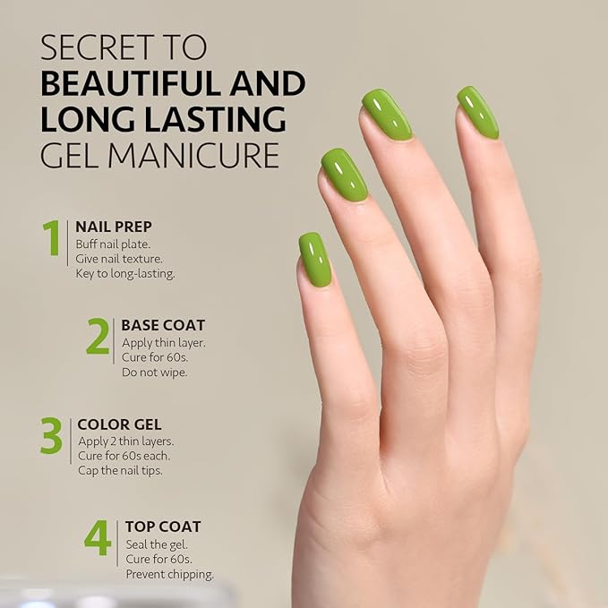 GAOY Green Gel Nail Polish, 16ml Soak Off Gel Polish, UV Light Cure for Nail Art DIY Manicure at Home, 2017 Brilliant Green