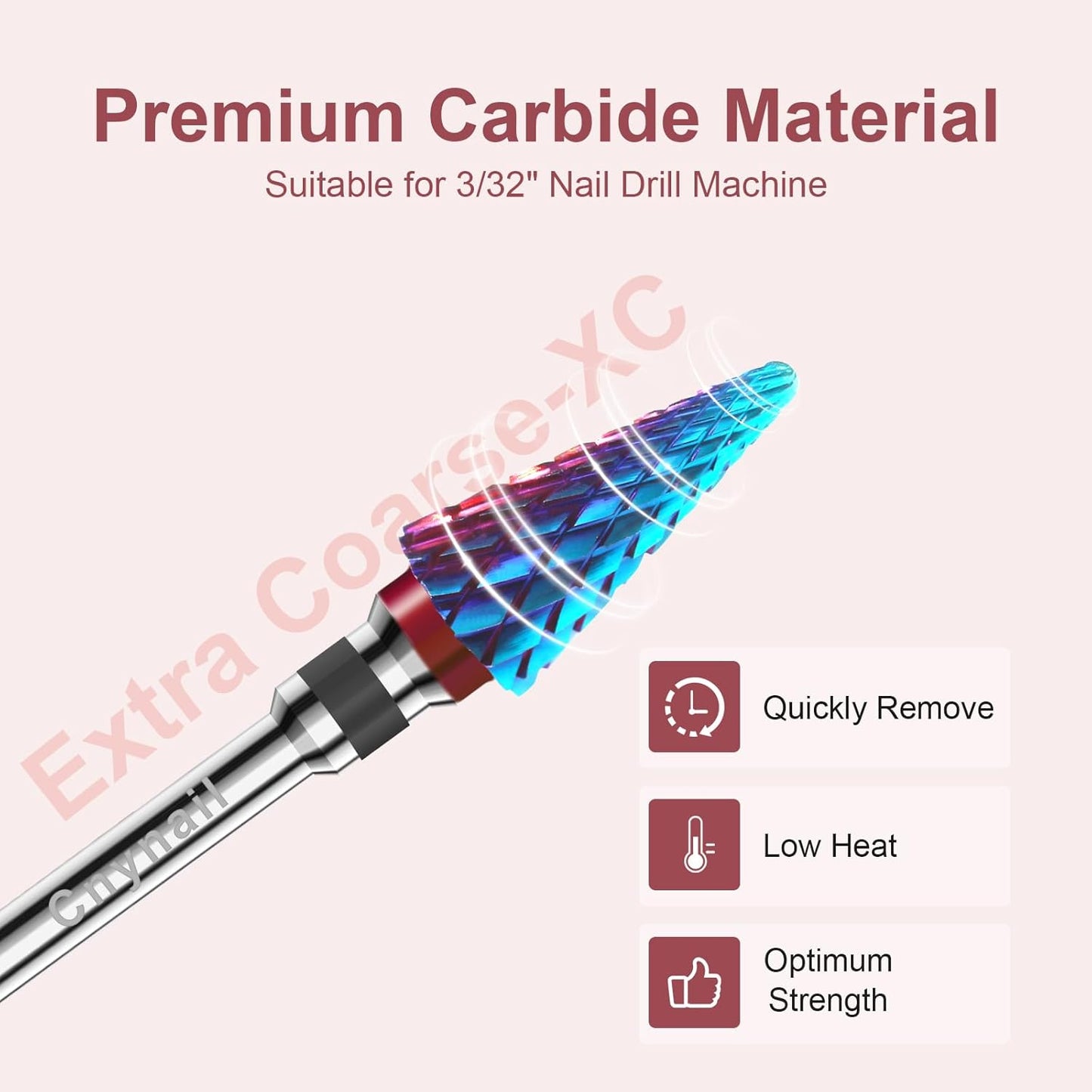 3/32" 2PCS Clean Umberllas Bits Extra Coarse Grit Carbide Cuticle Cleaner Bit for Electric Nail Drills – Professional Manicure Tool for Nail Salons and Home Use (XC Grit. Purple)