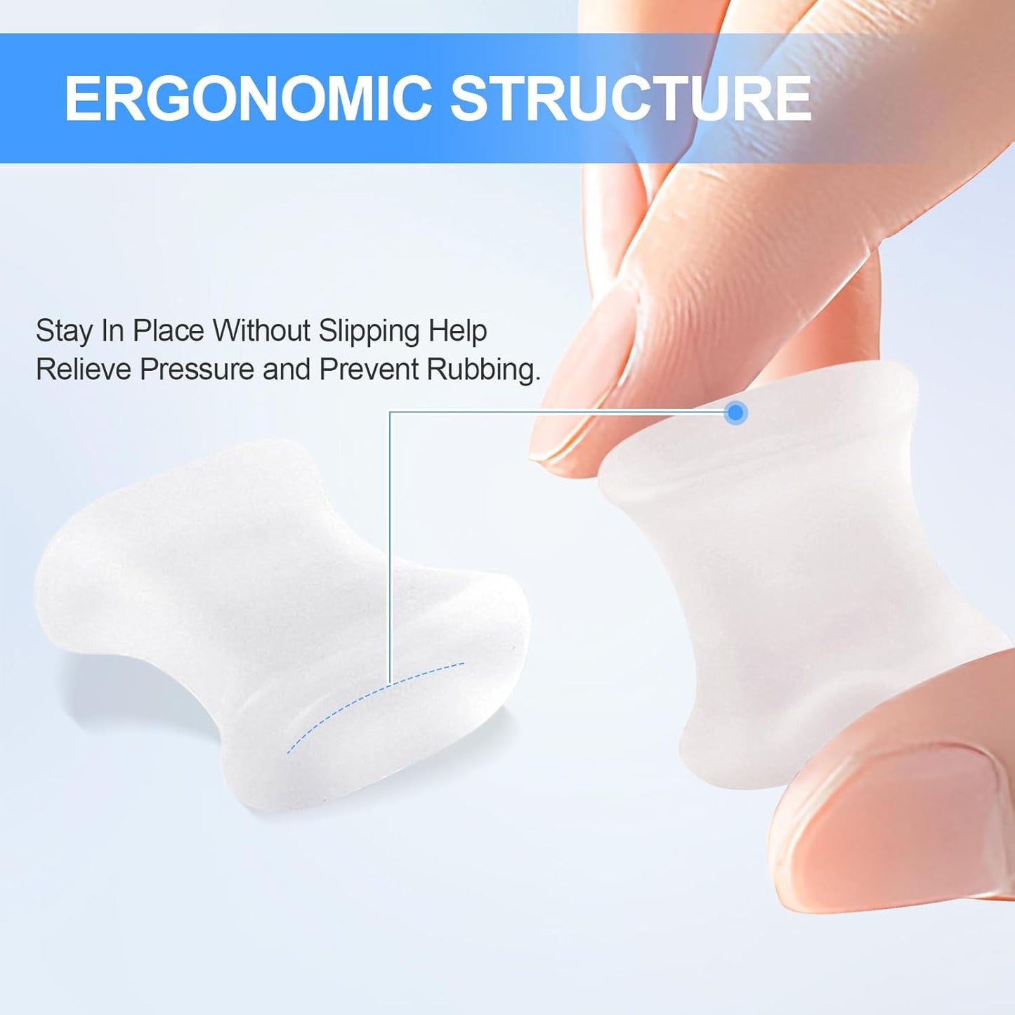 12 Pack Gel Toe Separators, Bunion Toe Spacers for Straightening Overlapping Toes, Hammertoe Corrector, Soft Silicone Bunion Pads for Women Men Toe Pain Relief (Clear)