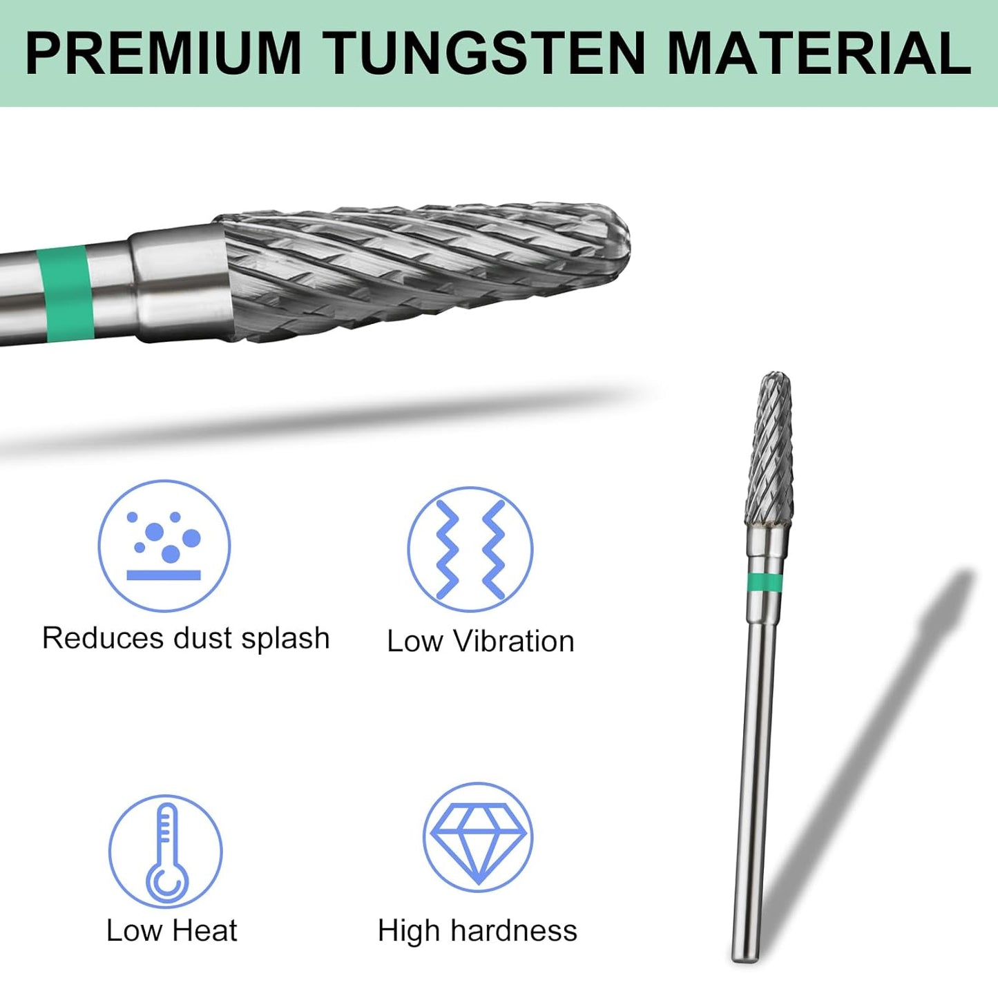 Tapered Nail Drill Bits,Cone Shape Tungsten Carbide Electronic Nail Drill Bit for Acrylic Gel Nails Dual Nail Form Remove,3/32 Inch Nail Bit for E-File Nail Drill(Coarse)
