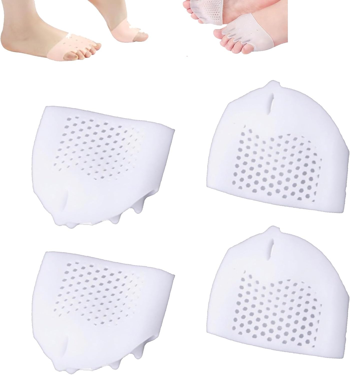 Silicone Toe Separator, Women's Toe Spacer, 2025 New Silicone Toe Spacer, Toe Separator for Overlapping Toes Foot Corrector, Toe Separator for Women and Men(White)