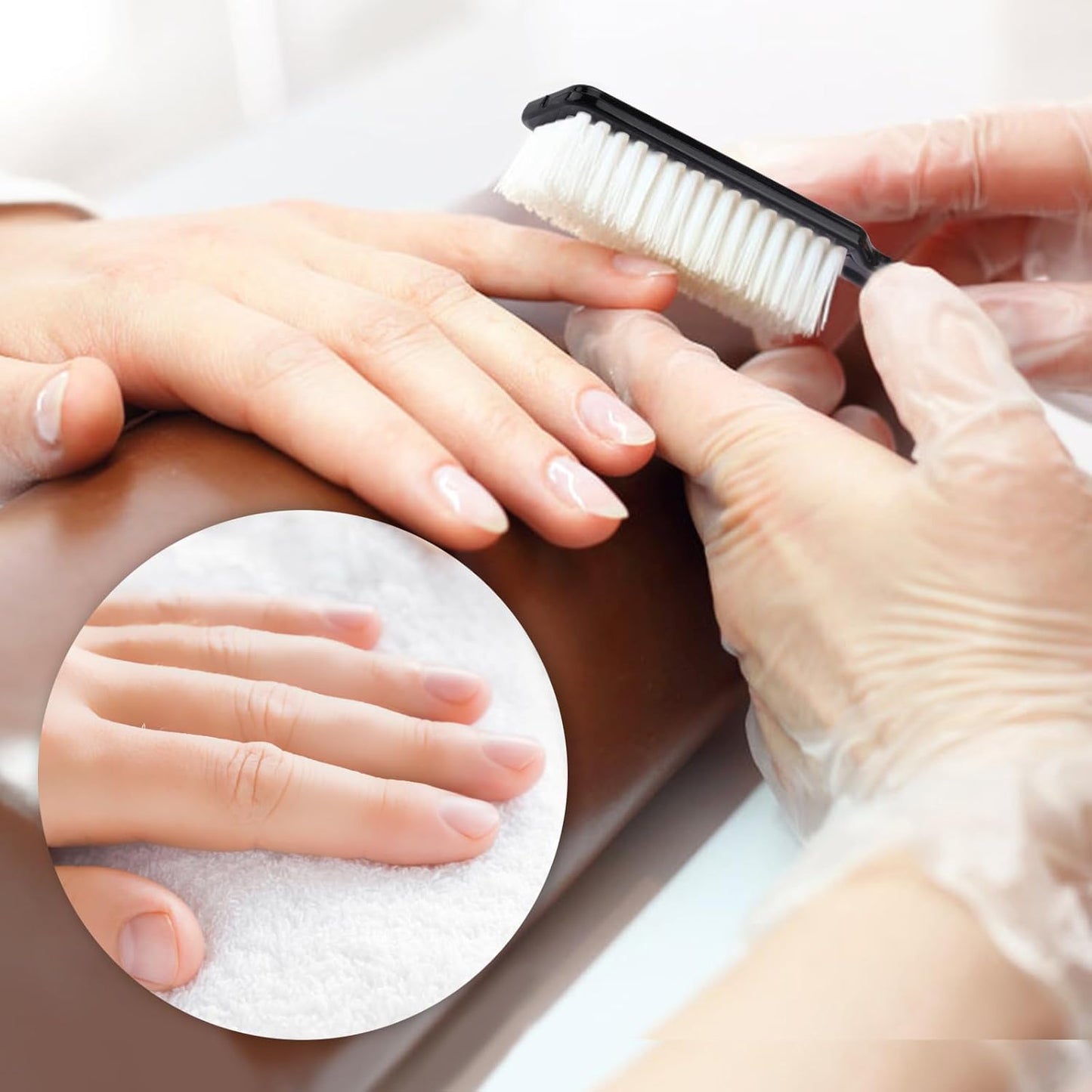 NICEMOVIC 30 Pcs Handle Grip Nail Brush, Hand Fingernail Cleaner Brush Manicure Tools Scrub Cleaning Brushes Kit, Use for Toe and Nail Cleaning (Black)