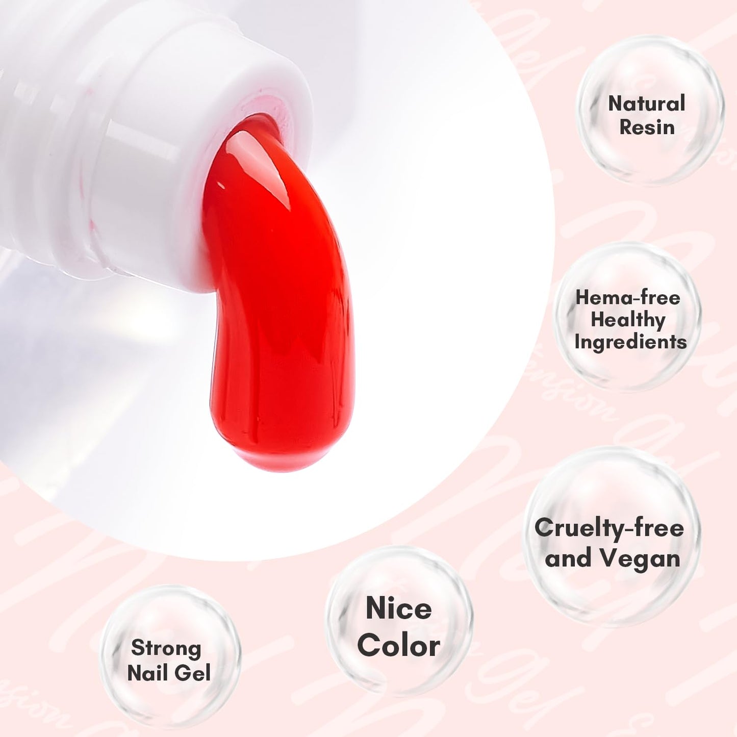 Makartt Poly Nail Gel 50ML Large Capacity, Red, Strong Builder for Extension Strengthener 3D Diy, Resistent Hard Gels for Nails, Multifunctional Manicure Supplies Home Salon-Crimson Cherry