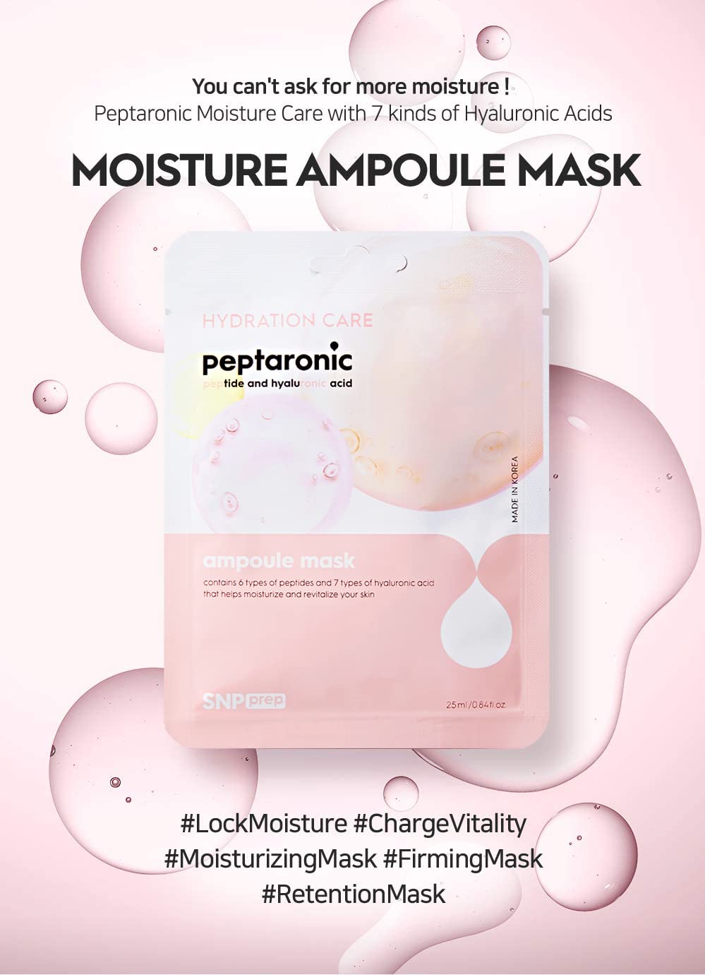 SNP Peptaronic Ampoule Sheet Mask | Peptide and Hyaluronic Acid Sheet Mask | Hydrating, Moisturizing, and Friming for Dry Skin Types | Korean Skin Care Facial Mask | 10 Sheets