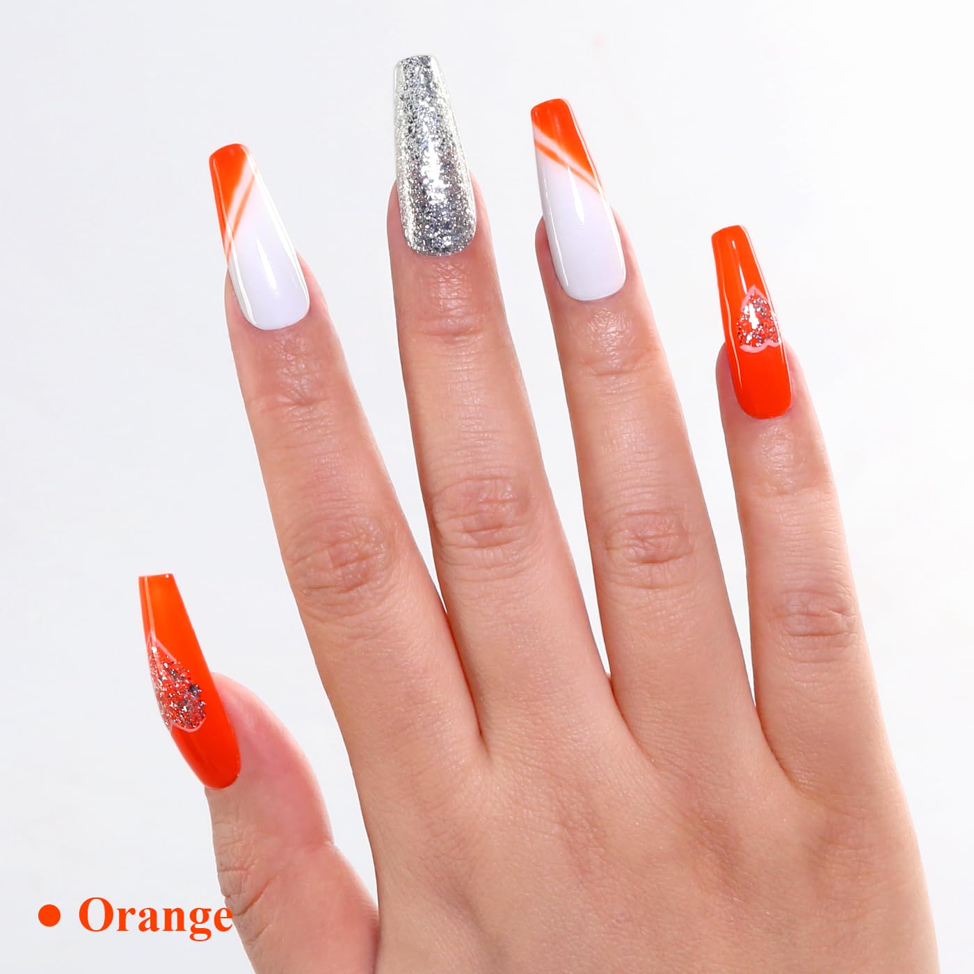 Imtiti Orange Gel Nail Polish, Orange Gel Polish High Gloss Soak Off UV LED Spring Summer Art Manicure Salon DIY Design 10ML