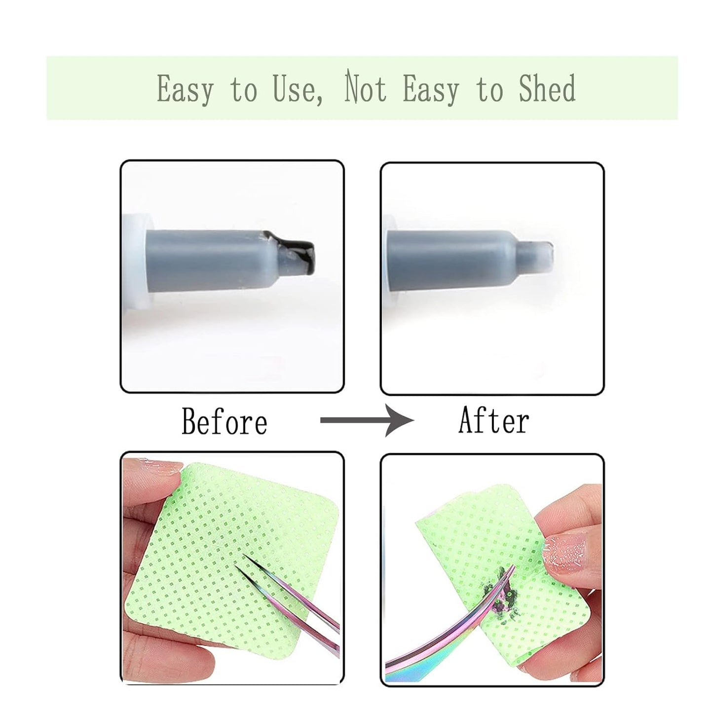 1200PCS Lint Free Nail Wipes Lint Free Wipes, Glue Wipes for Eyelash Extension, Glue Cleaning Wipe Lint Free Non Lint Nail Wipes, Soft Gel Nail Polish Remover Pads Wipes for Lash Extensions (Green)