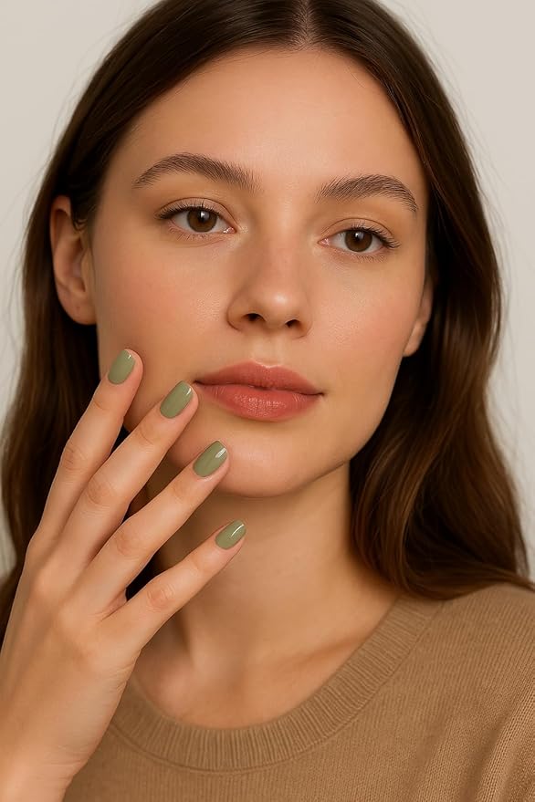 roro AHA Infused 21+ Free Nail Polish - Chip-Resistant High-Impact Nail Color Lacquer Made in the USA, Vegan/Cruelty-Free, Gluten-Free, Extra Olives, Light Sage Green, .4Fl Oz/12mL