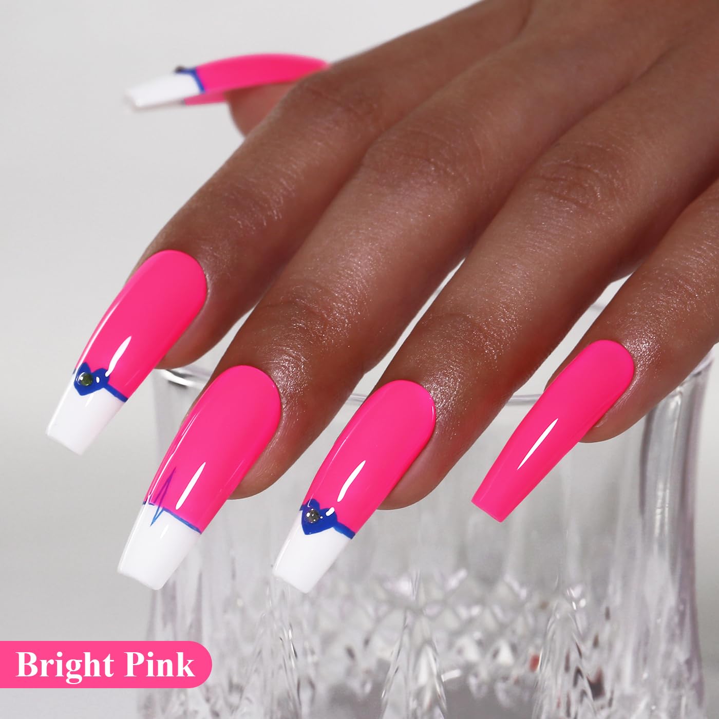 Imtiti Pink Gel Nail Polish, Bright Neon Pink Nail Gel Polish High Gloss Soak Off UV LED Spring Summer Nail Art Manicure Salon DIY Design 10ML