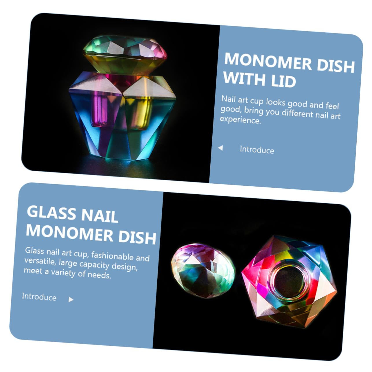 FRCOLOR nail glass bowl monomer dish petri dish monomer dish with lid glass bowl Manicure tools nail dappen dish dappen dish with lid nail glass cup crystal glass glass nails Acrylic
