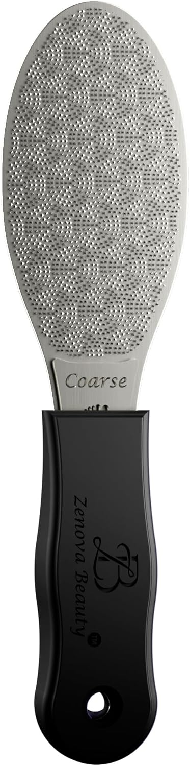 Stainless Steel Foot File with Silicone Grip – Professional Podology Pedicure Tool, ISO Certified, 3000+ Pedicures, Callus Remover, Safe for Diabetics, 2-Year Warranty (Jet Black)