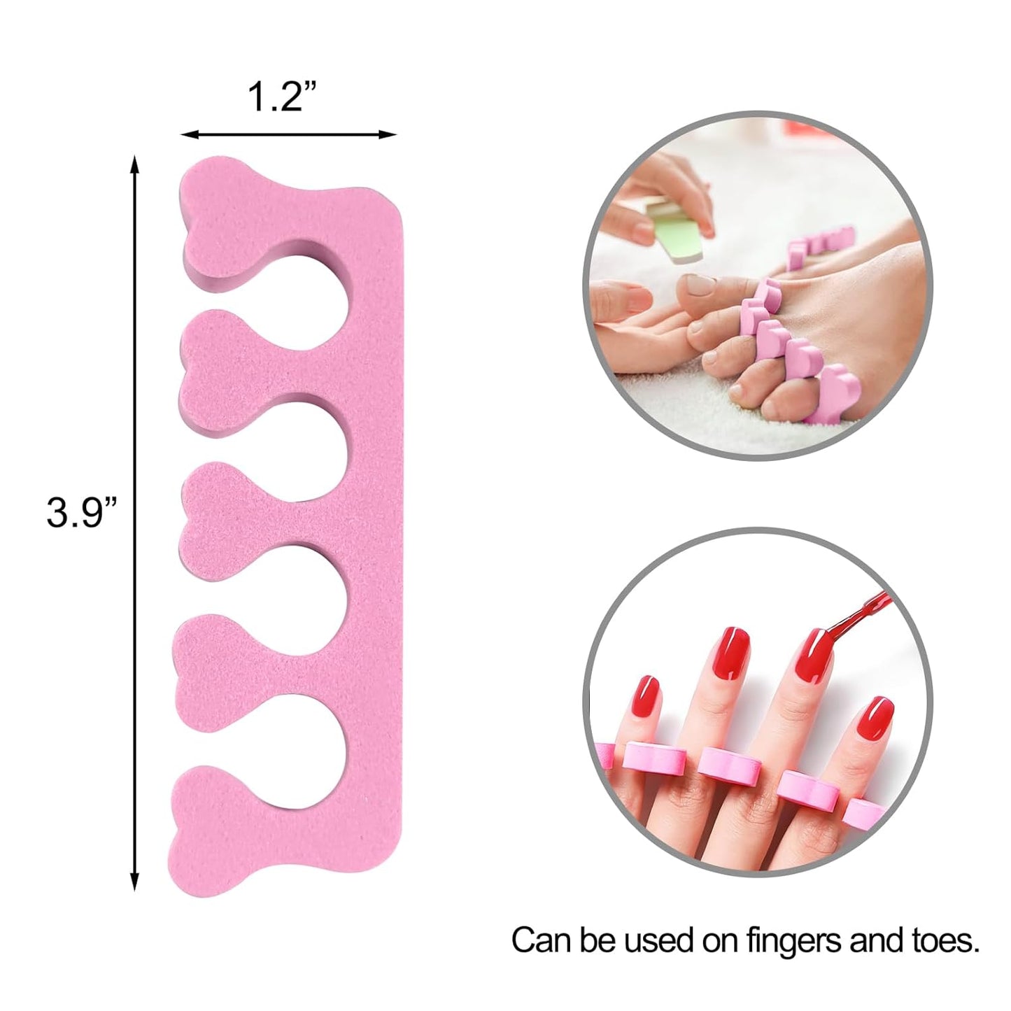 Quacc 12pcs Sponge Toe Separators Soft Finger Separators Toe Divider Spacer for Polishing Pedicure Manicure Coating Gel Painting Nail Art Beauty Accessories