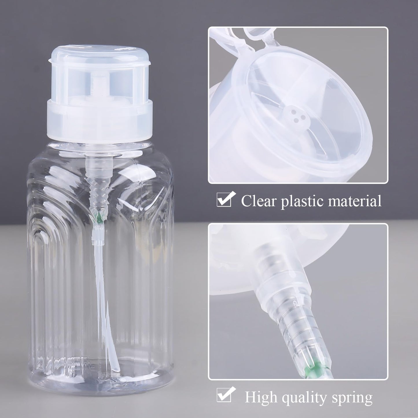 200pcs Nail Polish Remover Lint Free Nail Wipe, Soft Absorbent White Cotton Pad for Eyelash Extension Glue Cleaner Soak To Remove Acrylic Gel Push-Down Pump Dispenser Bottle 290ml(9.81fl.oz)
