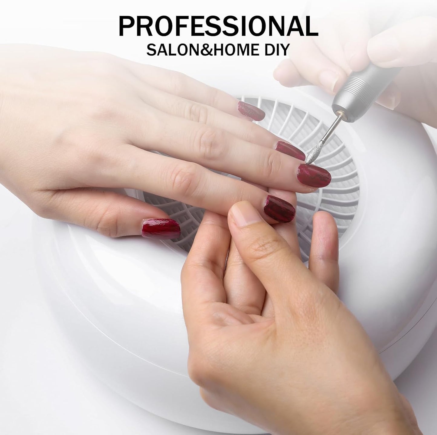 Nail Dust Collector Nail Tech with 2 Reusable Filters Powerful Suction Nail Vacuum Cleaner Fan Dust Collector Professional Electric Extractor Magnetic Cover Low Noise for Acrylic Gel