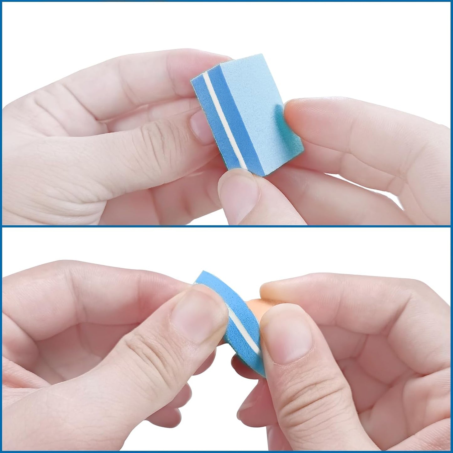 Nail Buffers (50 Pack), Mini Buffer Block Nail File for Acrylic Nails and Natural Nails, 100/180 Grit Nail Buffer Block Bulk Buffing Blocks for Nail Buff Professional Manicure File Blocks Set Blue