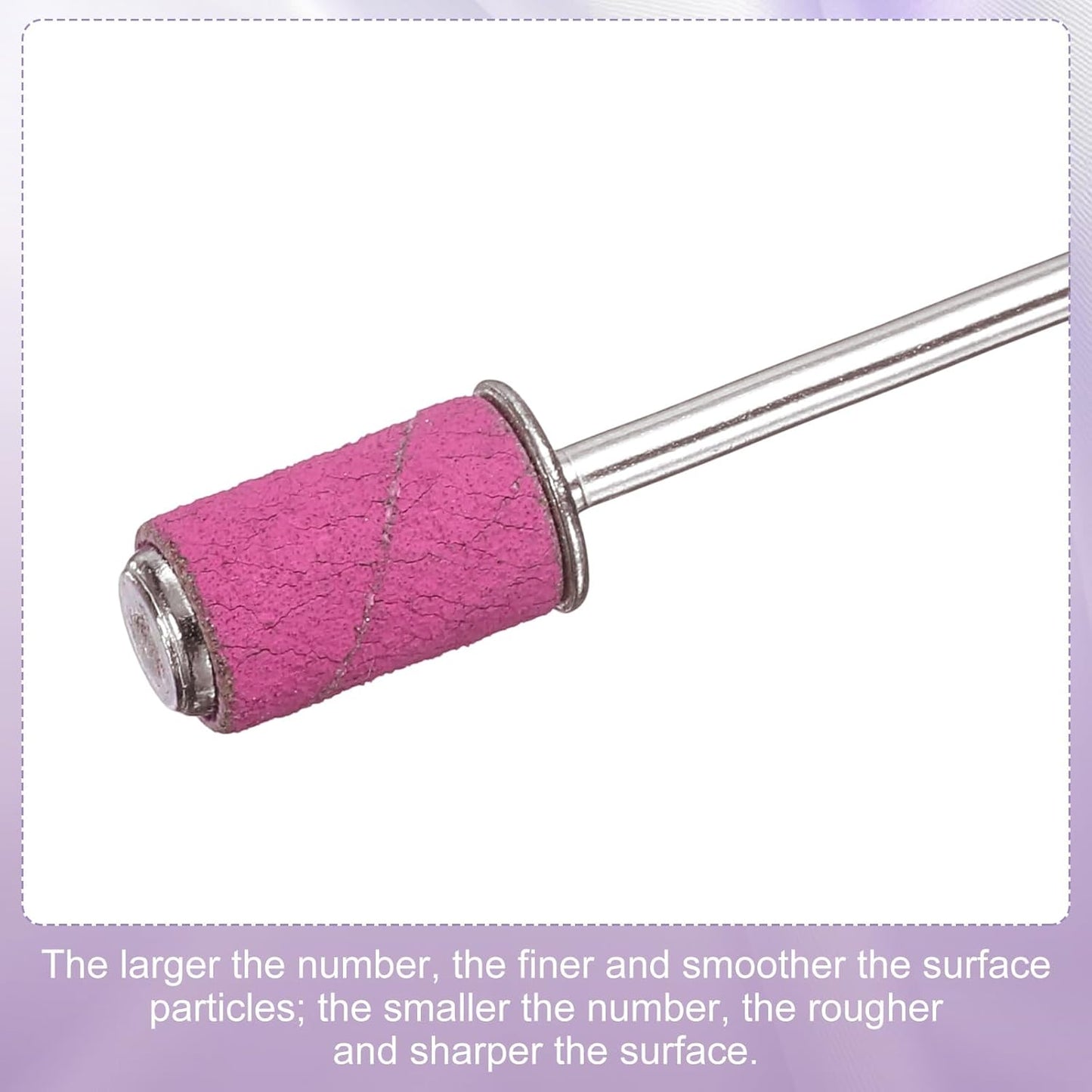 HARFINGTON 100pcs Small Sanding Bands 120 Grit for Nail Drill Bits Mini Sanding Band for Nails Gel Manicures Pink