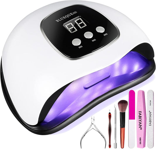 BIGBEAR UV Light for Nails, 48W LED Nail Light for Gel Polish, Fast Nail Dryer with Automatic Sensor, Timer Setting, Small and Portable, UV LED Nail Lamp for Fingernail and Toenail