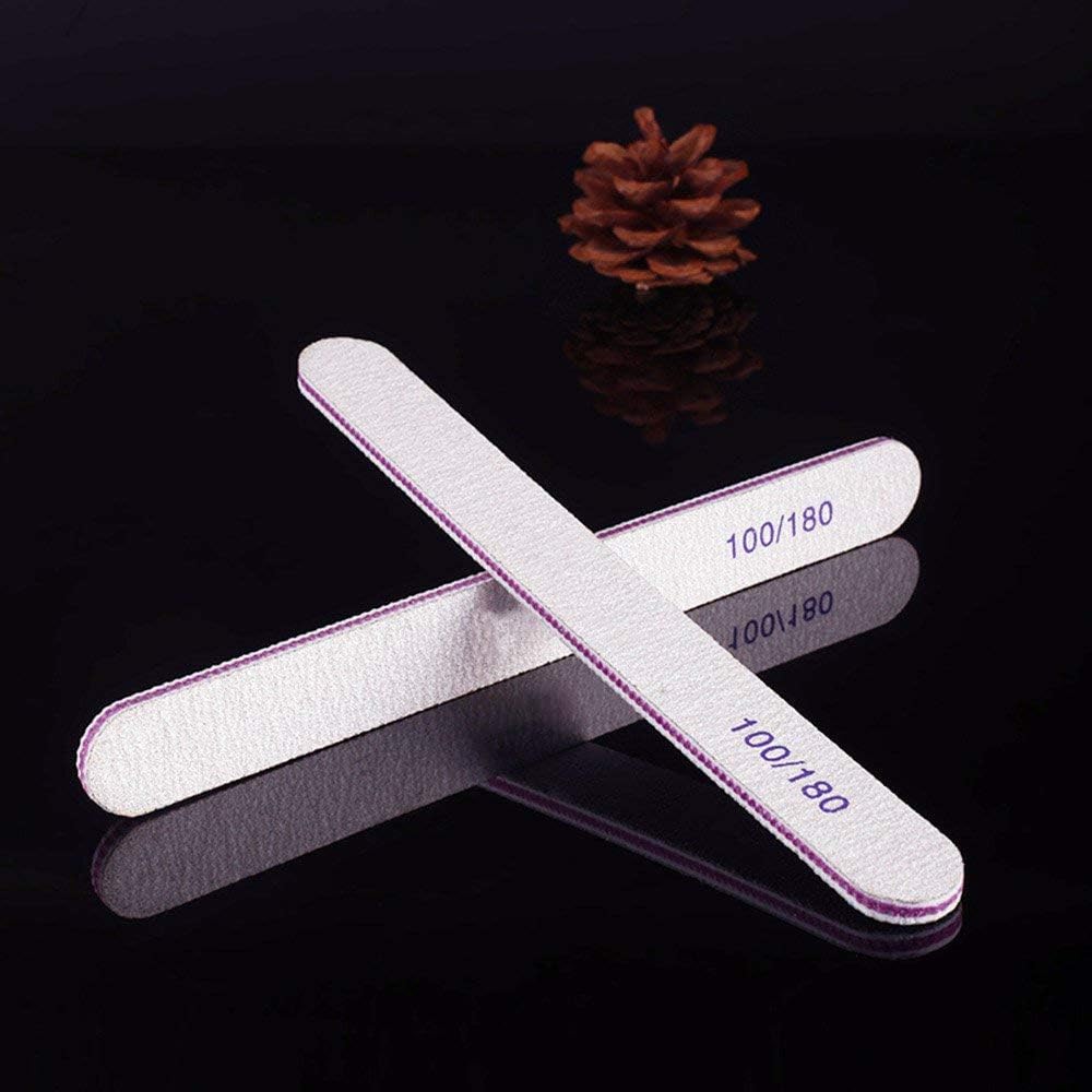 BTYMS 75Pcs Nail Files 100/180 Grit Emery Boards Double Sided Nail Buffers for Natural Nails and Acrylic Nails