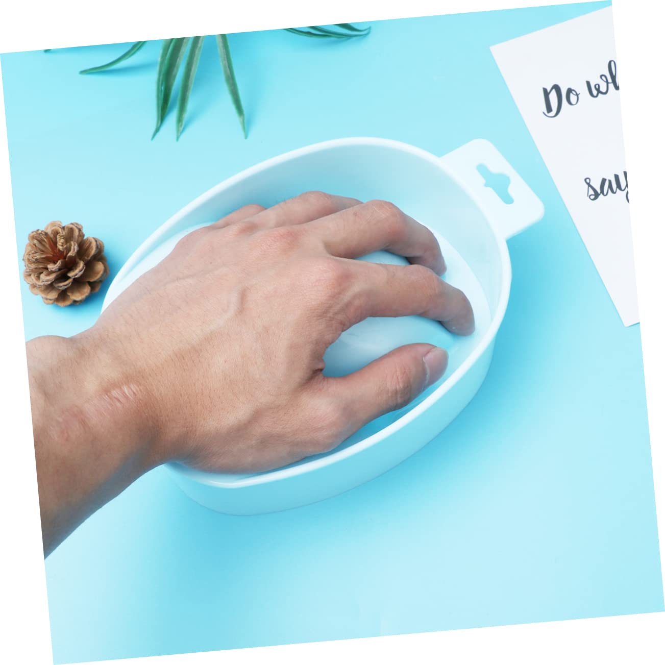 1pc Rectangular Nail Care Soaking Bowl for Manicure Nail Art Bowl for Cuticle Treatment Suitable for Home and Salon Use Blue
