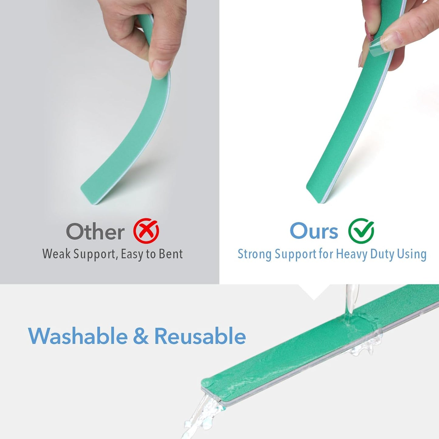 Nail File, 50 PCS Nail Files 7" Long 80/80 Grit for Acrylic Nails Gel Nails Dip Powder Nails Poly Gel Washable Reusable Double Sided Buffering