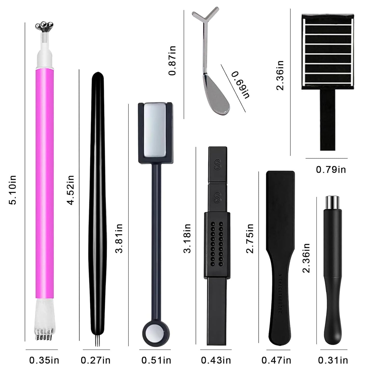 WOKOTO 14 Pcs Cat Eye Magnet For Nails With 3pcs Y-Shape Iron Mold Set, Cat Eye Gel Nail Polish Magnet Tools Powerful Set Wand Magnet, Magnetic Nail Polish Square Round Heart Magnet Stick For Nails