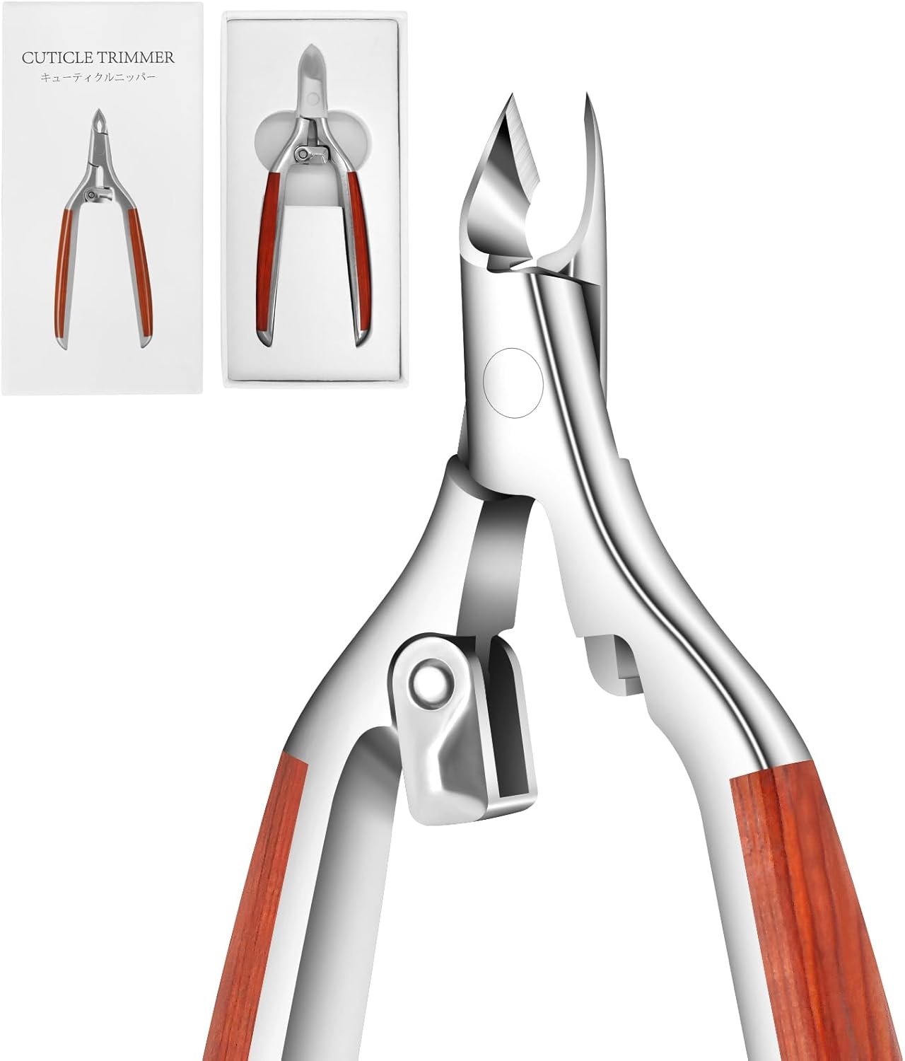 Cuticle Trimmer Extra Sharp, Upgraded 0.98 Inch Jaw Professional Cuticle Nippers Stainless Steel Cuticle Cutter Remover Nail Art Dead Skin Clipper Pedicure Manicure Nail Tool