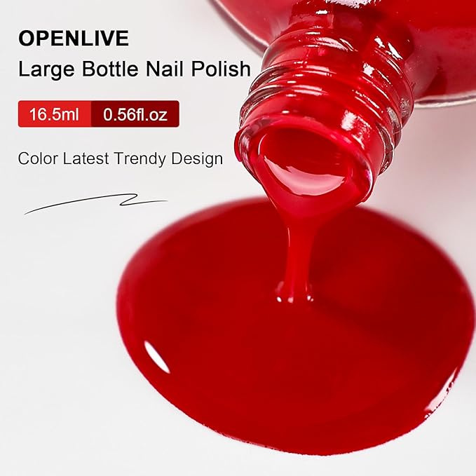 16.5ml Red Perfume Nail Polish Large Volume Quick Dry Nail Polish, Long Lasting Shine, Fingernail Toenail Nail Art DIY Home Travel Nail Art Gift