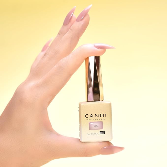 CANNI Jelly Nude Pink Gel Nail Polish, 1Pcs Sheer Clear Pink Gel Polish Translucent Pink Color High Gloss Soak Off U V French Nail Manicure Salon DIY
