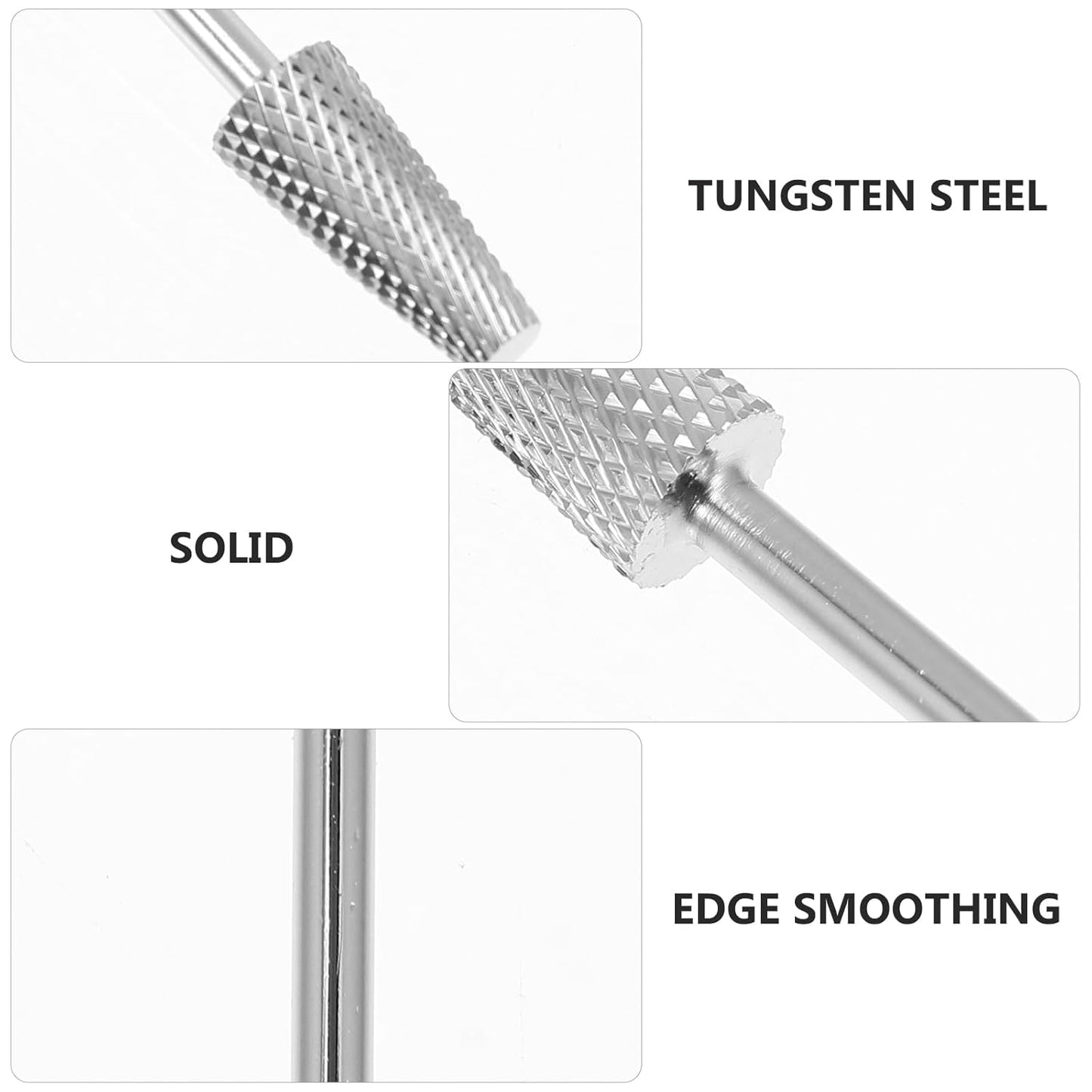 minkissy 3pcs Tapered Barrel Carbide Nail Drill Bit for Nail Polisher Tungsten Steel Conical Nail Drill Head Nail Art Supplies for Electric Nail File Manicure Pedicure
