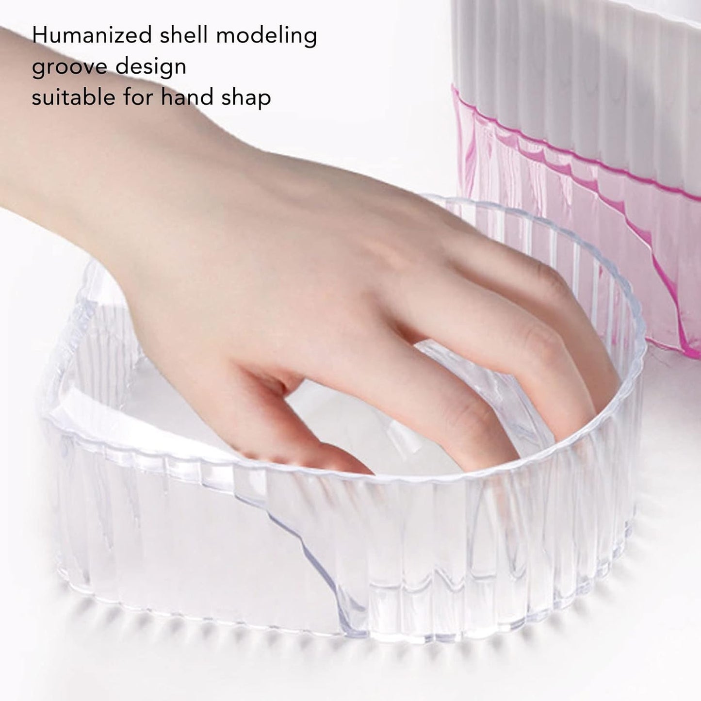 Nail Soaking Bowl, Manicure Bowl, Hand Soaking Bowl, Soak Bowl Dip Powder Nail Polish Remover, Acrylic Soften Dead Skin Clean Nail Manicure Wash Soaker Tray for Beauty Salon (Transparent)