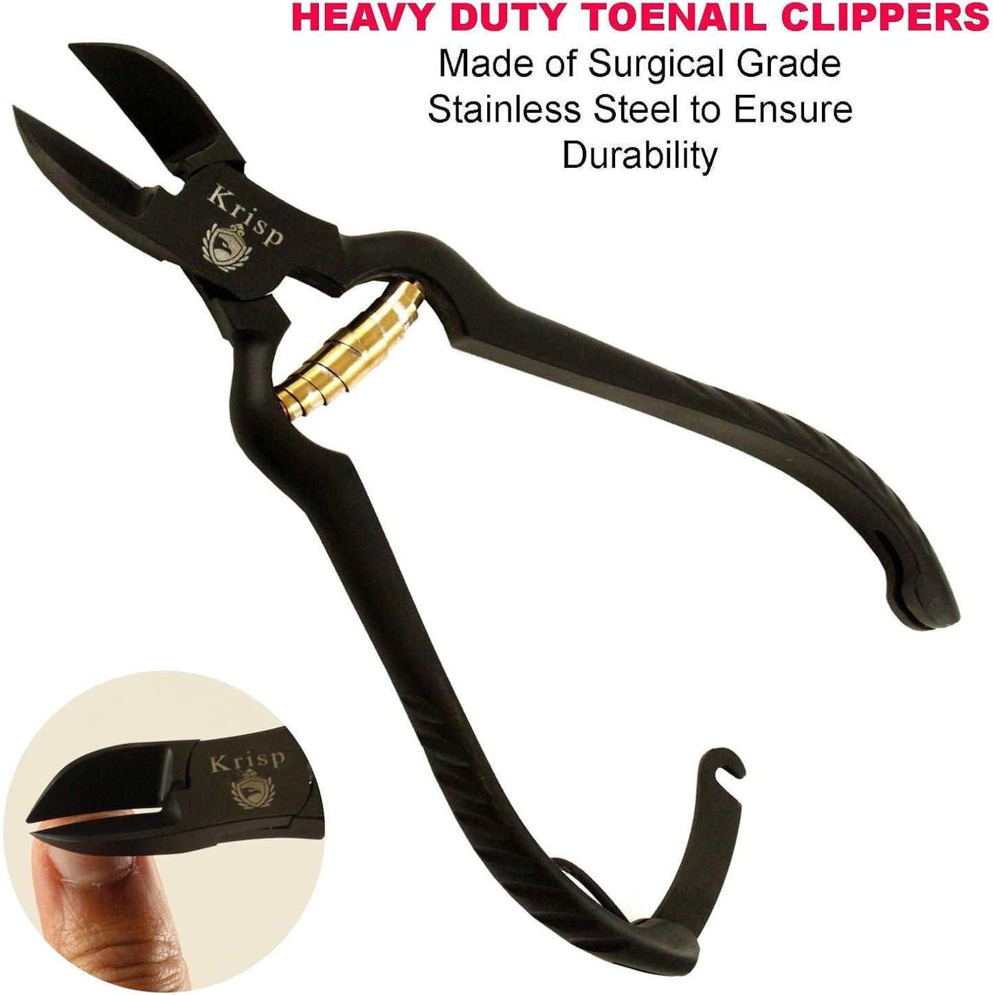 Professional Toenail Clippers for Thick Toe Nails - Heavy Duty Medical Grade Podiatry Stainless Steel Nail Clippers Cutter Trimmer Toenail Scissors for Men Seniors Podiatrist Tools (Black, 6.25 Inch)