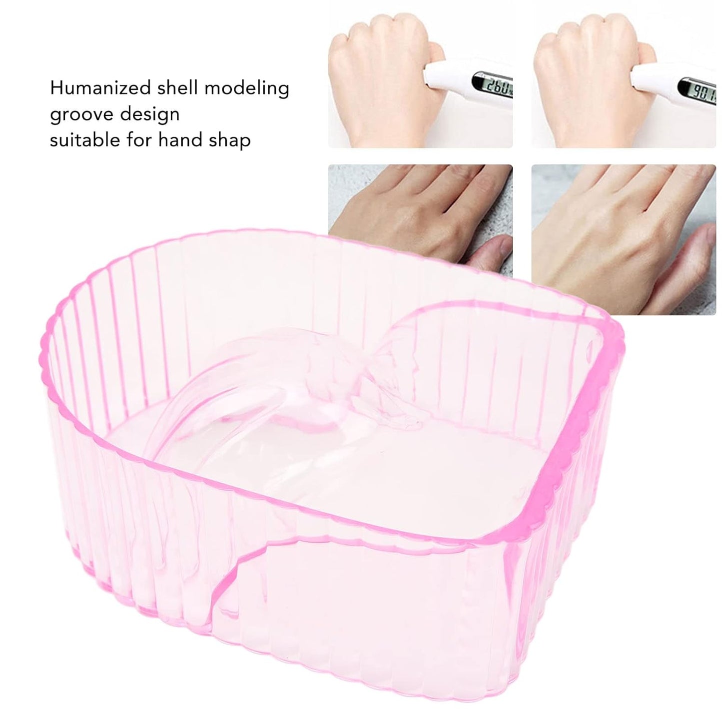 Hand Soaking Bowl, ANGGREK Acrylic Nail Soak Off Bowl Nail Remover Bowl for Soften Dead Skin Clean Remover Gel Polish Nail Manicure Wash Soaker Tray for Beauty Salon (Transparent )