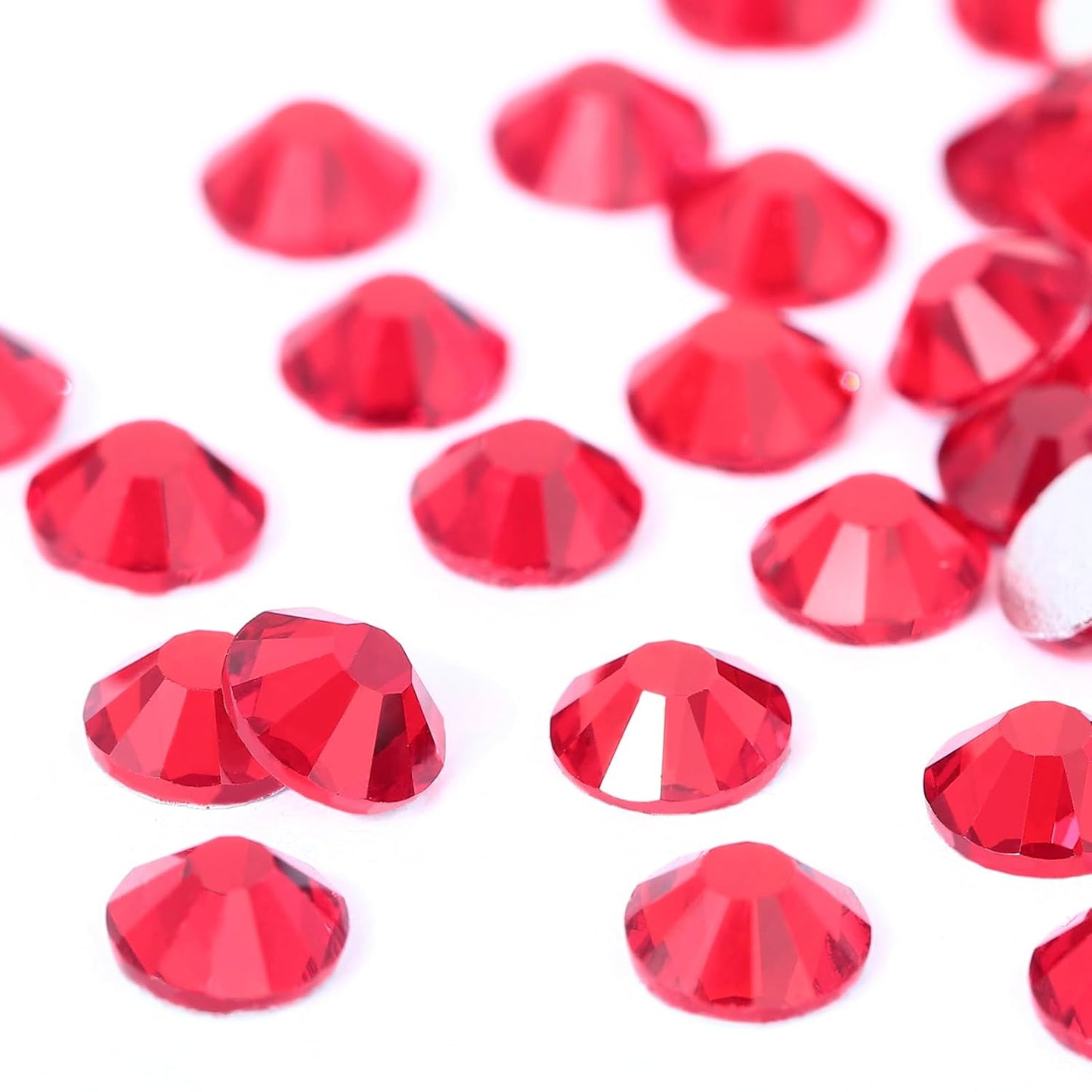 Novani Red Rhinestones, Flatback Crystal Loose Gemstones 1440pcs Glass Rhinestones for Clothes Shoes Crafts Makeup Nail Art and DIY Decorations(SS12, Light Siam)
