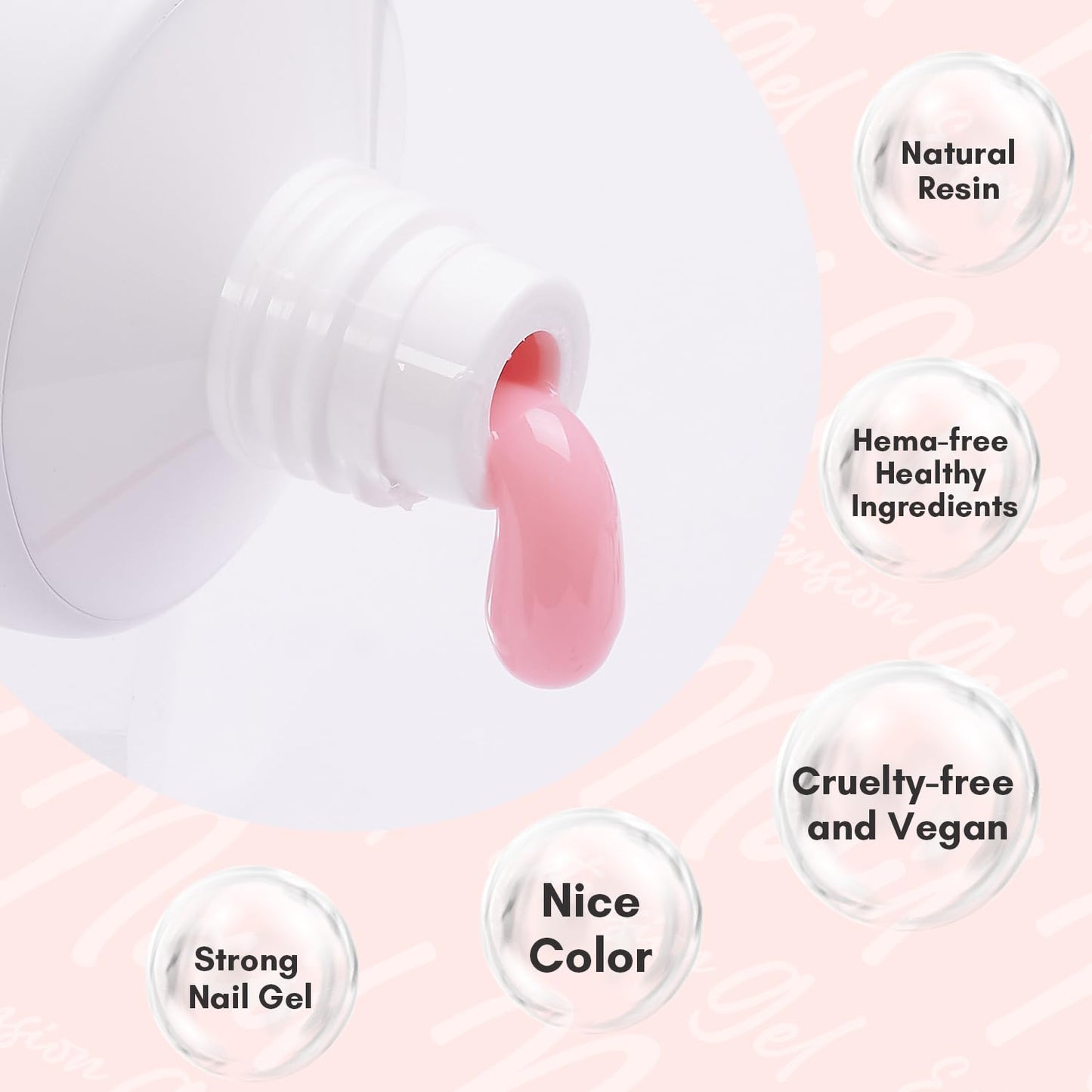Makartt Poly Nail Gel 50ML Builder, Daisy Pink, Long-Lasting Easy-Use Gel for DIY Salon Quality