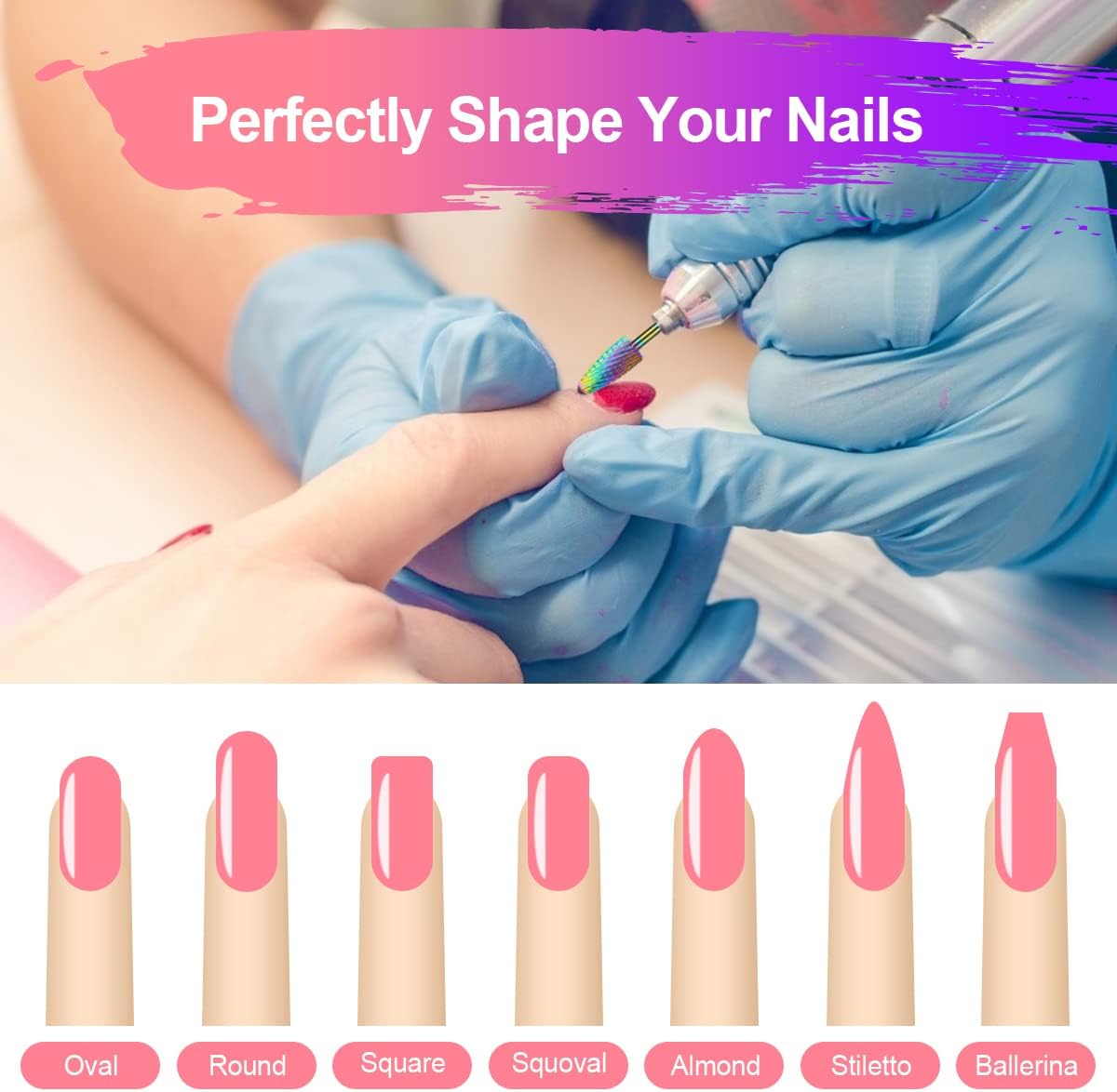 URAQT Nail Drill Bits Set, 11pcs Electric Nail Drill Bits Kit 3/32" Tungsten Carbide Less Dust Nail Bits, Cuticle Polishing Bits for Acrylic Gel Nails, Electric Nail Files Manicure Pedicure Drill Tool