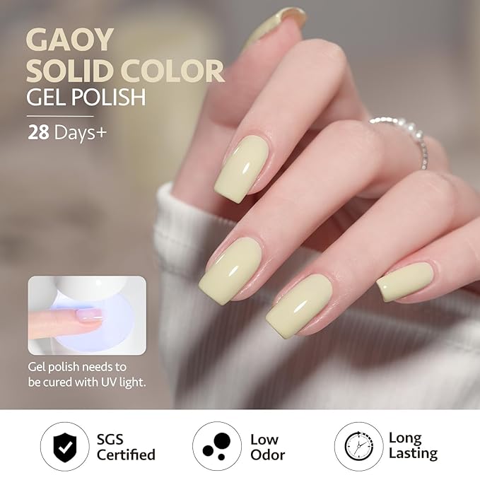GAOY Pastel Yellow Spring Gel Nail Polish Set, 6 Colors Orange Soak Off UV Light Cure Gel Polish Kit for Salon and Nail Art DIY at Home