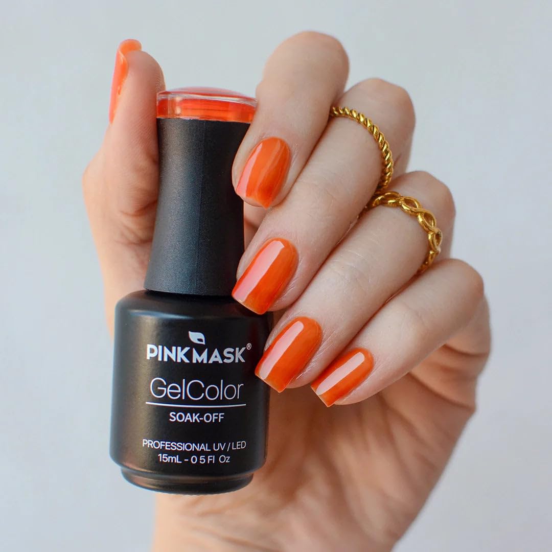PINK MASK Gel Color Nail Polish Tiffany - Col. She Is So Jelly 15ml / o.5 oz - UV/LED Gel Polish, Non Wipe, Long Lasting, Soak Off Formula