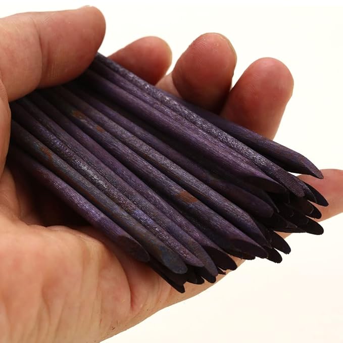 100 Pcs Orange Wood Nail Sticks Double Sided Multi Functional Cuticle Pusher Manicure Pedicure Tool for Manicure Pedicure Purple