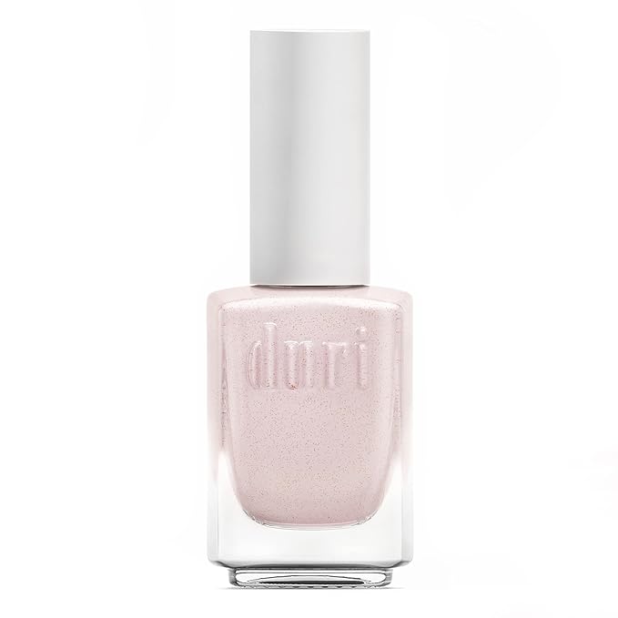 duri Nail Polish, 772 Candy Sky, Baby Pink Speckle Lacquer, Full Coverage, Textured Dot Design | 0.45 Fl. Oz.