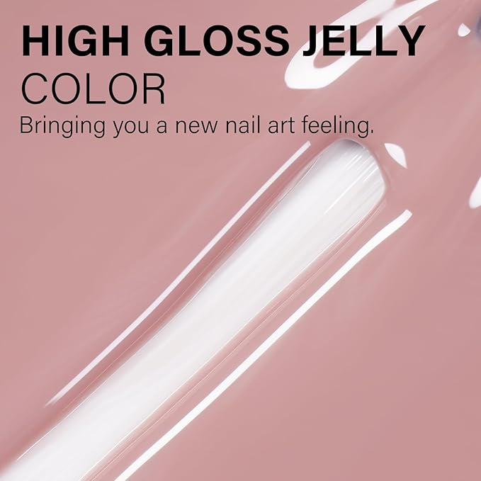 AILLSA Greyish pink Nude Gel Nail Polish, 15ml UV Light Cure Translucent Soak Off - Ideal for Nail Art DIY Home Manicure