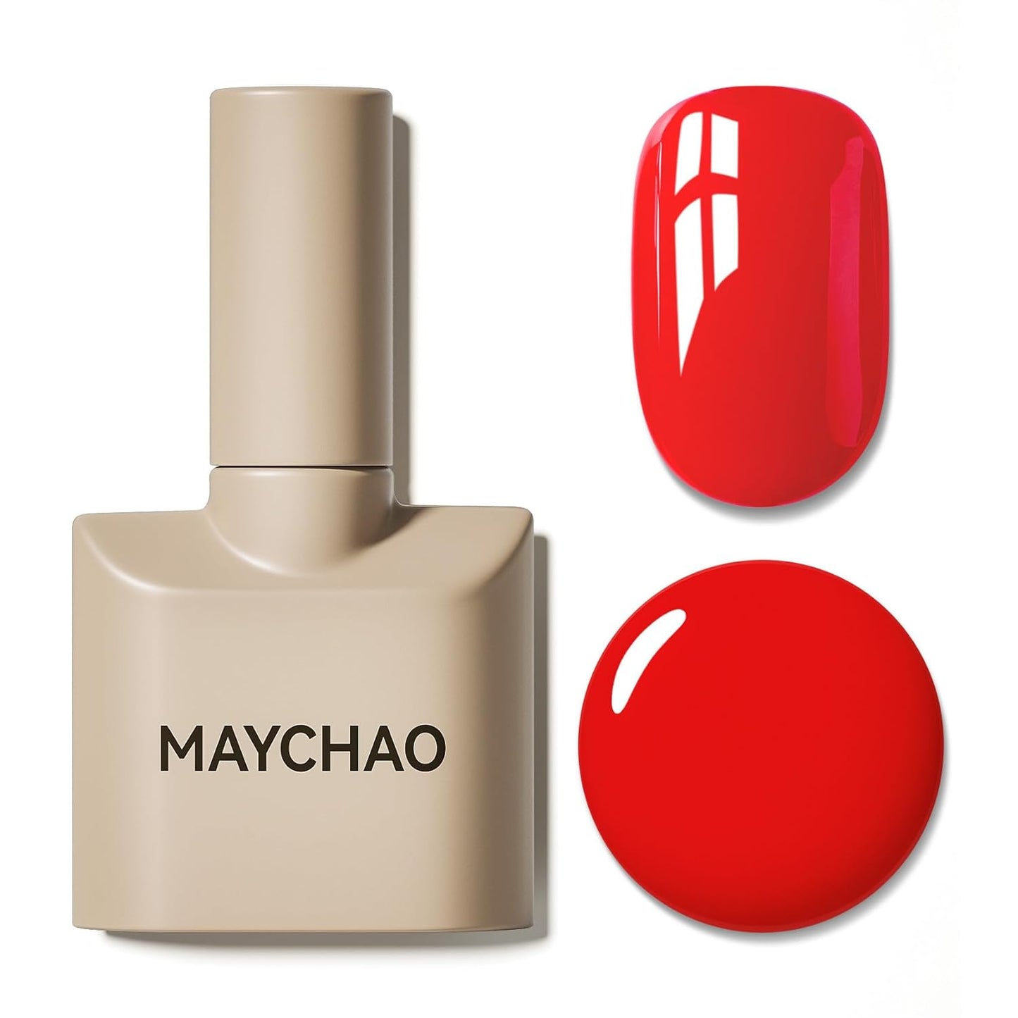 MAYCHAO 15ML Gel Nail Polish 1Pc Red Gel Polish Soak Off UV LED Nail Polish Nail Art Starter Manicure Salon DIY at Home, 0.5 OZ