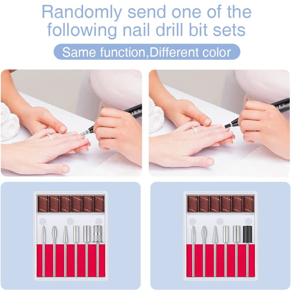 Professional Nail Drill Machine 20000 RPM Efile Electric Nail Filer Kit for Finger Toe Nails, Acrylic Gel Nails, Manicure Pedicure Drill with 6Pcs Nail Bits, 106Pcs Sanding Bands - Grey