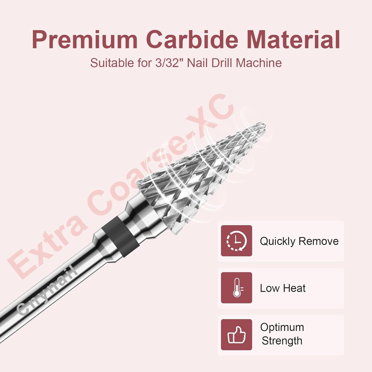 3/32" 2PCS Clean Umberllas Bits Extra Coarse Grit Carbide Cuticle Cleaner Bit for Electric Nail Drills – Professional Manicure Tool for Nail Salons and Home Use (XC Grit. Silver)